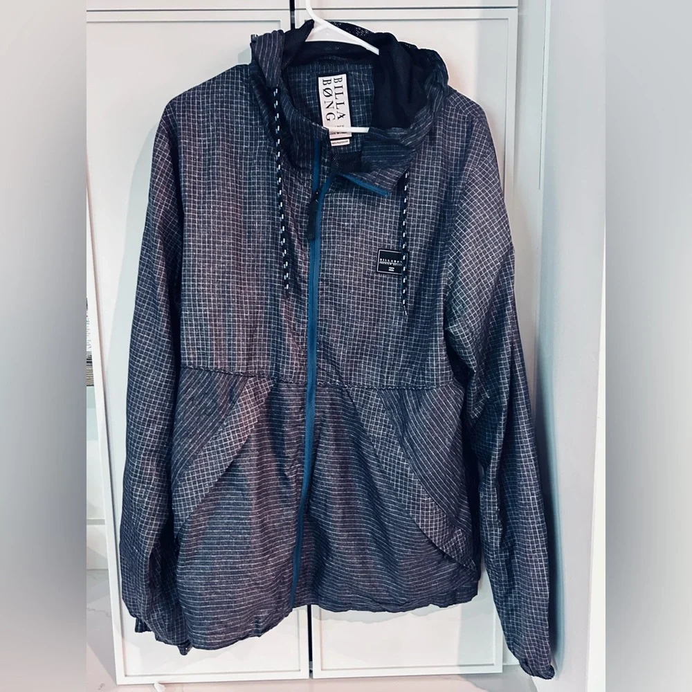 Billabong Windbreaker Size Large-Men's‎ Excellent-pockets-Hood